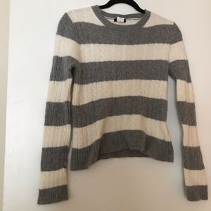 Striped wool cable knit sweater (see measurements)